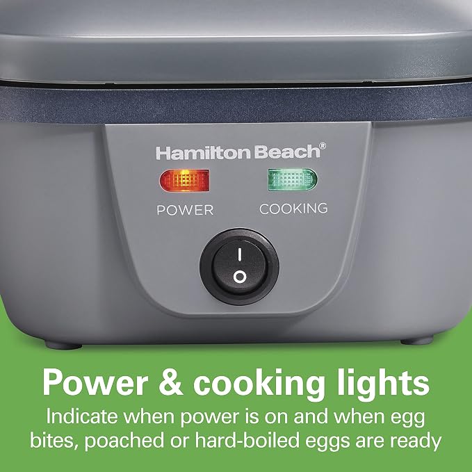 Hamilton Beach 6-in-1 Electric Egg Cooker for Hard Boiled Eggs, Sous Vide Style Egg Bite Maker and Poacher, 5.25” Non-Stick Skillet for Omelets, Scrambling & Frying, Grey (25510) | Sous Vide Style Egg Bite Maker | Egg Poacher | 5.25” Non-Stick Skillet ...