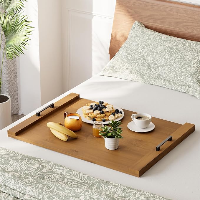 SpaceAid Noodle Board Stove Kitchen Cover with Handles, Top Covers for Gas Burners and Electric Stove, Oven Decor Accessories Wood Tray for Countertop, Brown Bamboo