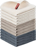 Nialnant 12 Pack Dish Cloths,100% Cotton Dish Towels for Washing Dishes,Soft and Absorbent Kitchen Cleaning Rags - 12x12 Inch