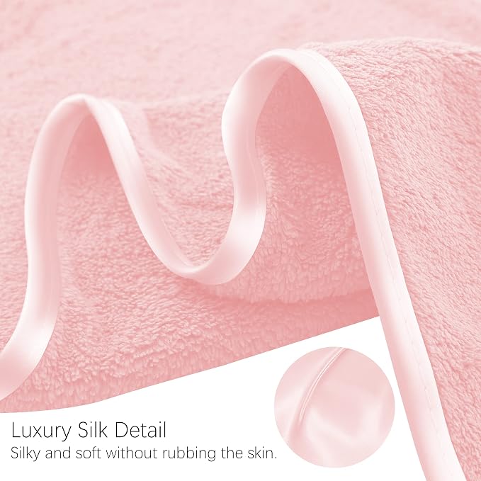 TENSTARS Silk Hemming Bath Towels for Bathroom Clearance - 27 x 55 inches - Light Thin Quick Drying - Soft Microfiber Absorbent Towel for Bath Fitness, Sports, Yoga, Travel, Gym - 2 Pack, Pink