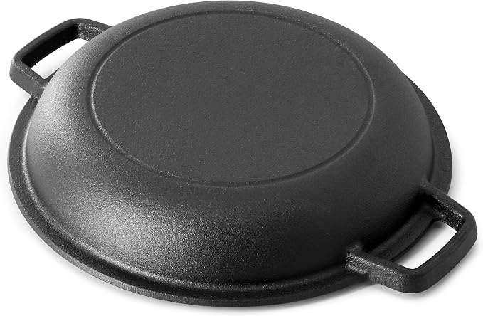 MegaChef 5 Quart Pre-Seasoned 2-in-1 Cast Iron Dutch Oven and Skillet