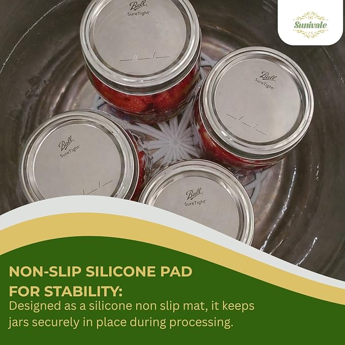 Silicone Canning Jar Rack & Kitchen Trivet 7.5 Inch | Heat-Resistant Silicone Canning Rack for Hot Water Bath Canners - Also Works as a Dishwasher-Safe Kitchen Trivet
