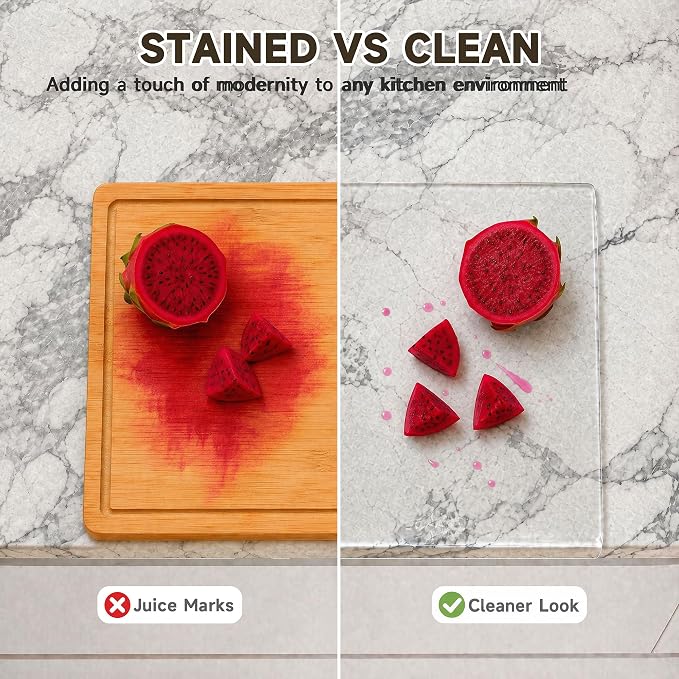 SWSKR 2PCS Clear Acrylic Cutting Board with Juice Groove 17.5"x13.5" | Non-Slip Base, Clear Cutting Board with Counter Lip, Cutting Boards for Kitchen Countertop, Dough Mat, Kitchen Gadgets 2026