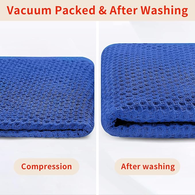 Homaxy 100% Cotton Waffle Weave Kitchen Dish Cloths 24-Pack, Blueberry | 12 x 12 Inches, Ultra Soft Absorbent Dish Towels, Quick Drying Dish Rags with Hanging Loop