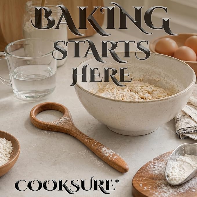 Danish Dough Whisk for Sourdough Bread – 13 Inch Bread Whisk with Wooden Handle – Smoothly Sturdy for Heavy Dough Baking, Swedish Dough Whisk Tool