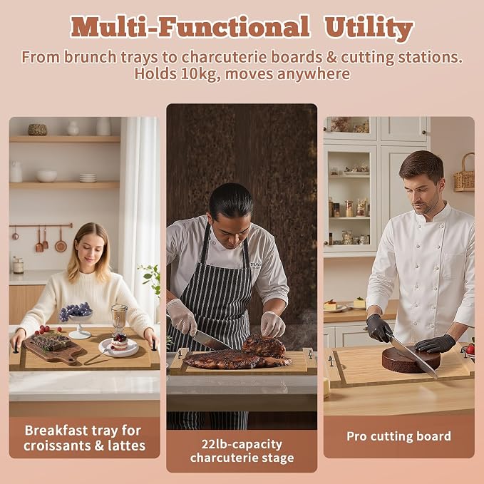 Gas Stove Top Cover: Bamboo 30 * 22 Inches Electric Stovetop Covers, Noodle Board with Handles, Wood RV Cutting Board for Kitchen Counter
