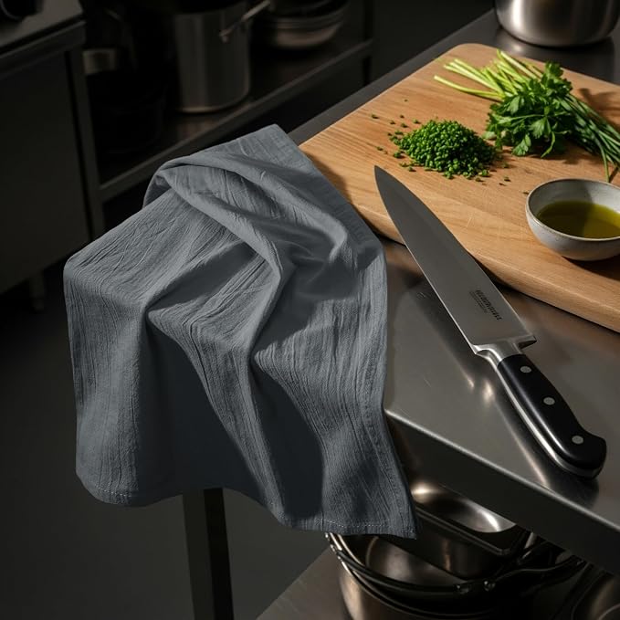 Utopia Kitchen Light Grey Flour Sack Towels [12 Pack-28 x 28 In]100% Cotton | Tea Towels for Cleaning & Drying - Highly Absorbent Kitchen Dish Cloth
