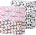 Kitinjoy Cotton 12 Pack Terry Kitchen Towels, Mix Color | 16 x 25 Inches Super Soft and Absorbent Dish Towels, Quick Drying hand towels for kitchen Drying