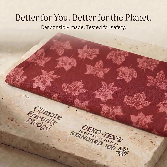 Urban Villa KitchenTowels Cotton DishTowels 20”x30”(Set of 6) Harvest Leaf