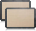 Luckyiren Silicone Baking Mat Set, Non-Stick Reusable Food-Grade Oven Liners, Half Sheet Size 16.54 x 11.62 Inch, Grey, 2 Pack