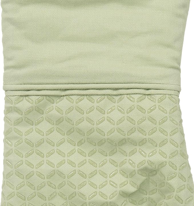 All-Clad Premium Ogee Silicone Printed Oven Mitt: Heat Resistant to 500 Degrees - 100% Cotton and Silicone, 14"x7" Oven Mitt for Kitchen and Barbeque, 2-Pack, Fennel