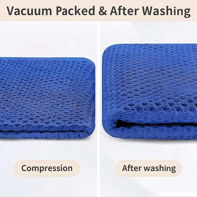 Homaxy 8 Pack 100% Cotton Kitchen Towels and Dishcloths Set, Blueberry | 12 x 12 Inches and 13 x 28 Inches Kitchen Towels Set, Ultra Soft Absorbent Dish Cloths for Washing Dishes