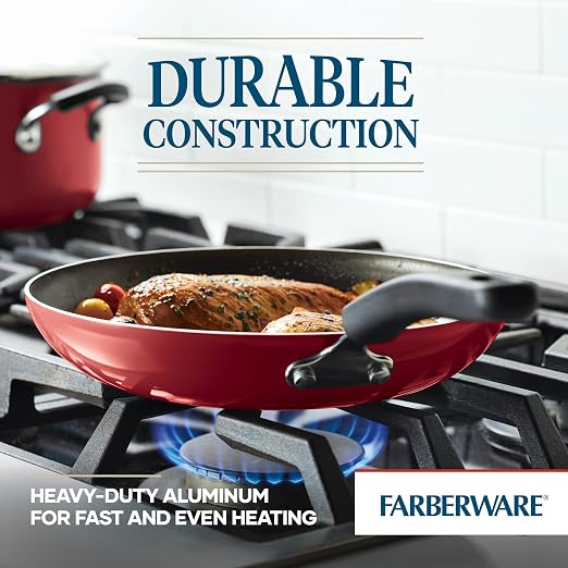 Farberware Cookstart Aluminum Nonstick Cookware Set, 15-Piece