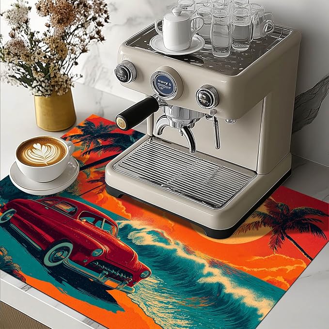 HOMETITUTE Summer Stove Top Cover 28x20 Tropical Sunset Beach Heat Resistant
