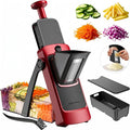 SUPMAKIN Safe Mandoline Slicer, Adjustable Vegetable Food Slicer and Chopper, Potato Fries Fry Cutter, Veggie Salad Chopper, New Kitchen Chopping Artifact Gifts (4V RED)