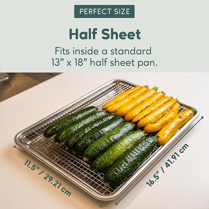 Durable Cooling Rack for Cooking and Baking - 11.5" x 16.5" | Professional Grade Premium 100% Stainless Steel, Baking Rack, Roasting, Grilling, Dishwasher Safe, Oven Safe, Wire Rack