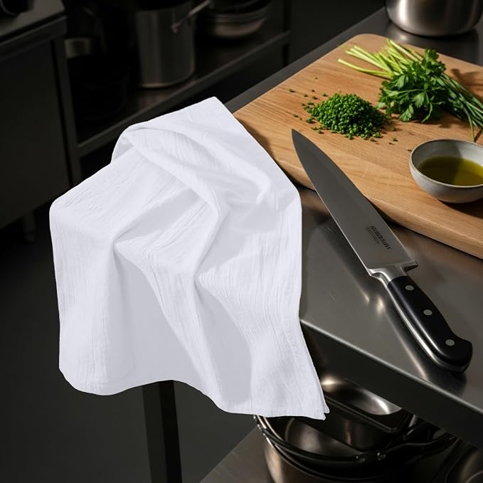 Utopia Kitchen White Flour Sack Towels [12 Pack - 28 x 28 Inch] 100% Cotton | Tea Towels for Cleaning & Drying - Highly Absorbent Kitchen Dish Cloth