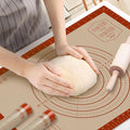 Silicone Pastry Mat, 16" x 24" Silicone Baking Mat | Reusable Non-Stick Extra Large Dough Mat with Measurement for Pie Crust, Pizza and Cookies, Counter Rolling Dough