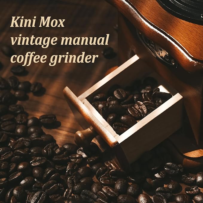 Manual Coffee Grinder Vintage Wooden Coffee Bean Grinder Hand Grinder Roller Antique Coffee Mill for Making Mesh Coffee Classic French Press for Decoration (Hexagon)