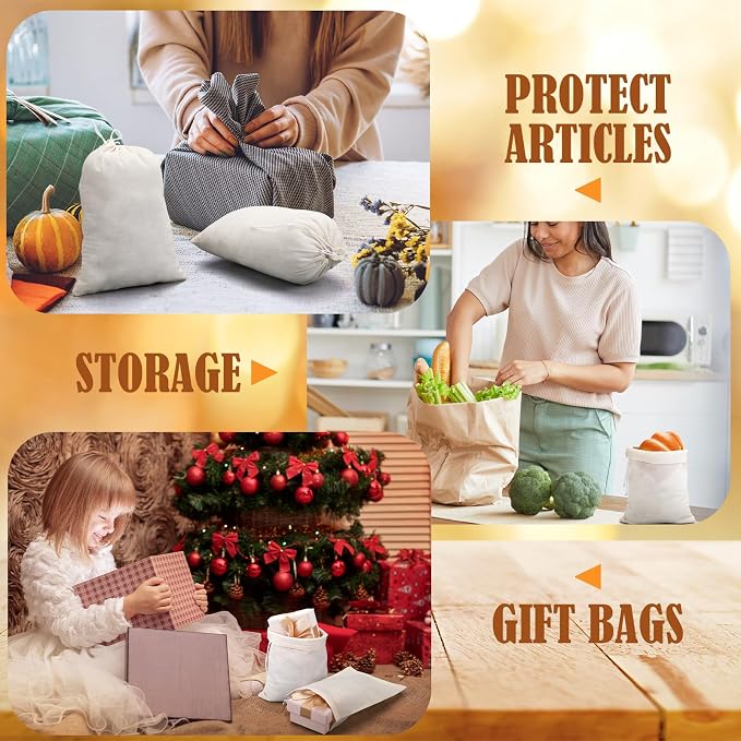Tatuo 800 Pcs Cotton Muslin Bags with Drawstring, 4 x 6 Inch | Drawstring Sachet Pouches for Jewelry, Party Favors, Wedding Gifts, Bulk Empty Canvas Bags for DIY Crafts Organizing Home