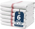 LANE LINEN Kitchen Towel Set - 100% Cotton, Red Dish Towels, Absorbent Tea Towels, Soft & Durable, Reusable Hand Towels, 14” x 25”, 6-Pack