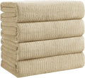 4 Pack Bath Towels Set 35 x 70in Extra Large, Ultra Soft Microfiber | Luxury Thick High Absorbent and Quick Dry Bath Sheet for Bathroom, Beach, Yoga, Sport,SPA, Fitness, Beige