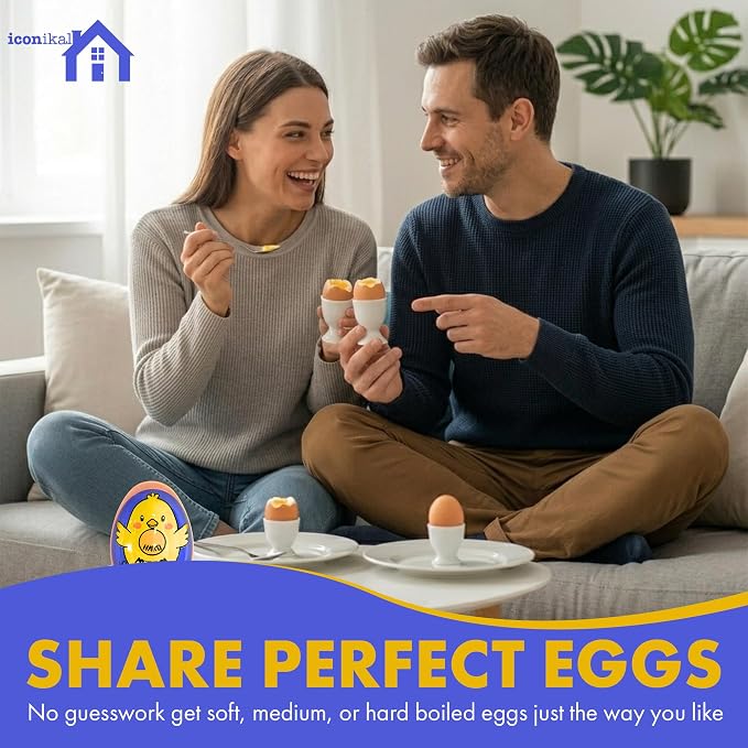 Iconikal 2-Pack Chick Egg Timer Color Changing Soft Medium Hard