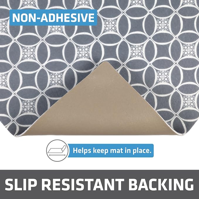 Drymate Premium XL Under Sink Mat, Waterproof Cabinet Protection Mats for Kitchen & Bathroom, Absorbent Shelf Liners, Slip-Resistant, Non-Adhesive, Machine Washable (USA Made)(24”x59”)(Indigo Grey)