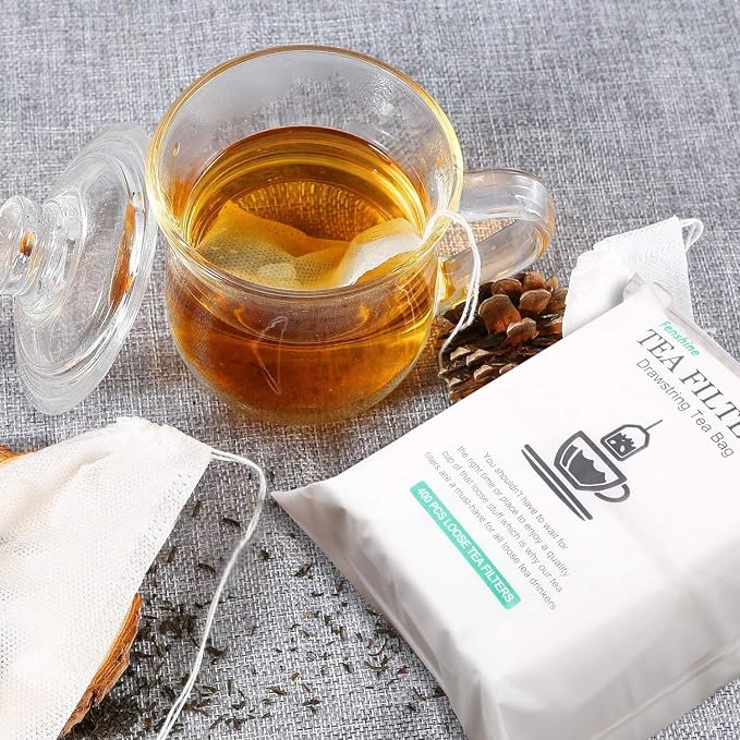 400 Pcs Tea Filter Bags Empty Tea Bags Drawstring Seal Tea Infusers Bag for Loose Leaf Tea