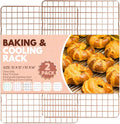 2 PCS Cooling Racks for Cooking and Baking, 15x10 Inches Stainless Steel Cooling Rack, Sheet Pan with Wire Rack for Baking Sheet, Bacon Rack Oven Safe Fits Jelly Roll Sheet Pan