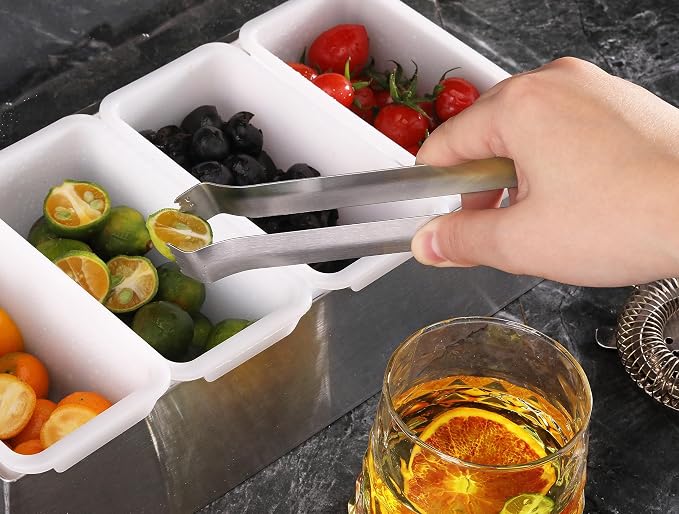 New Star Foodservice Restaurant-Grade Pom Tong, Stainless Steel, 6.5 Inch, Set of 6, Silver