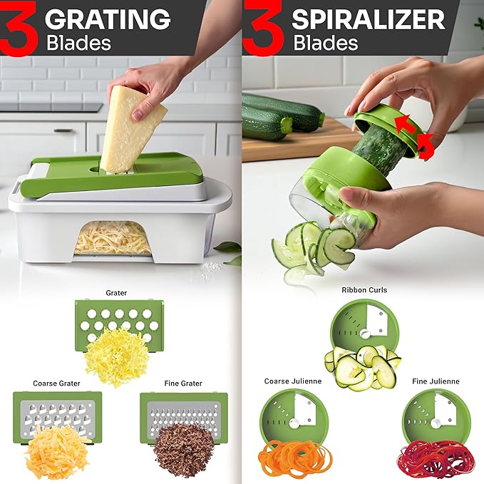 MUELLER HOME Pro-Series All-in-One, 12 Blade Mandoline Slicer for Kitchen