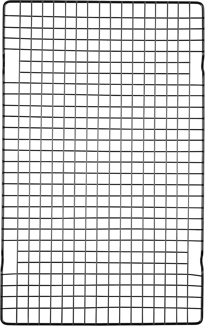 Wilton Gold Non-Stick Cooling Grid, Made Without PFAS, 16 x 10 in. | Non-Stick Steel with Scratch-Resistant Coating, Resists Warping & Extended Handles, Dishwasher Safe, Perfect for Cooling
