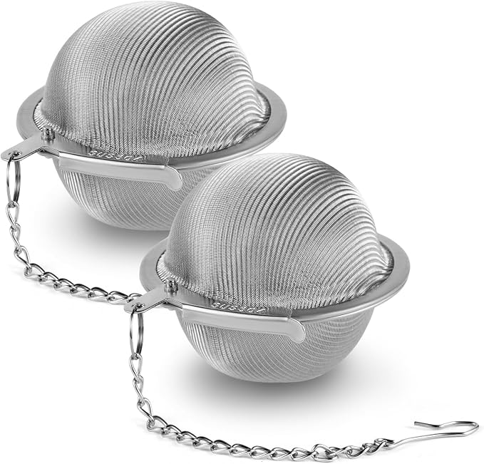 304 Stainless Steel Tea Ball Tea Holder Tea Infuser (Small x 2) | Tea Strainers For Loose Leaf Tea Steeper Extra-Fine Mesh Tea Leaf Holder Metal Tea Bag Rooibos Black Tea Herbal Spices