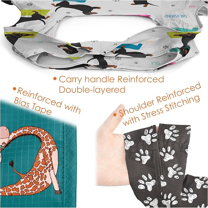 BeeGreen Animal Reusable Shopping Bags Cute Grocery Bag 6 Pack, Christmas Gift Bags Heavy-Duty Foldable Shopping Totes for Supermarket, Work & Travel, Large Washable Polyester Tote Bag with Handles