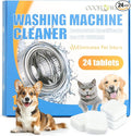Washing Machine Cleaner Tablets, Formulated for Pet Owners-24 PC | Pet Hair Remover, Deodorizer, Work with Top & Front Load, HE, Deep Cleaning Descaler, Removes Residue and Odors, Septic Safe