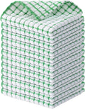 Kitinjoy Cotton 12 Pack Terry Kitchen Dish Cloths, Green | 12 x 12 Inches Super Soft and Absorbent Dish Rags, Quick Drying Dish towels for Washing Dishes