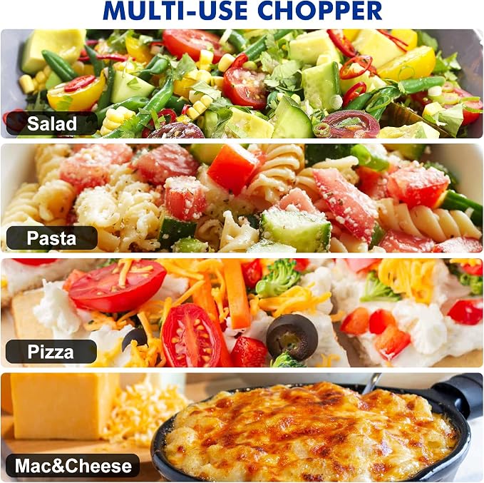Geedel Vegetable Chopper with Container, 4 in 1 Food Chopper Veggie Slicer | Onion Chopper, 420 Stainless Steel, Safety Lock, Dishwasher Safe, No BPA, Cleaning Brush Included, for Vegetables, Cheese