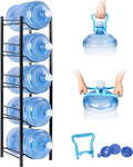 Klvied 5-Tier 5 Gallon Jug Rack, Heavy Duty | For 5 gal cooler jugs, kitchen/office/living room, floor standing, holds 5 bottles