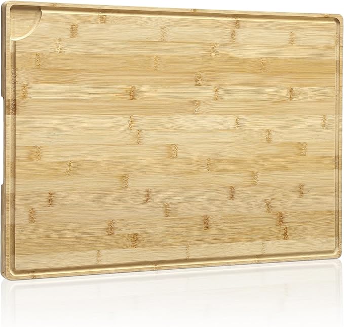 GarveeHome 24 x 16 in Bamboo Cutting Board, Large Kitchen Chopping Board with Juicy Groove, Wooden Butcher Block Cutting Board Perfect for Meat, Cheese, Vegetables, Fruits