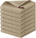 Homaxy 100% Cotton Terry Kitchen Dish Cloths, 7 Pack, Tan | Ultra Soft and Absorbent Dish Towels for Kitchen, Suitable for Drying and Washing Dishes