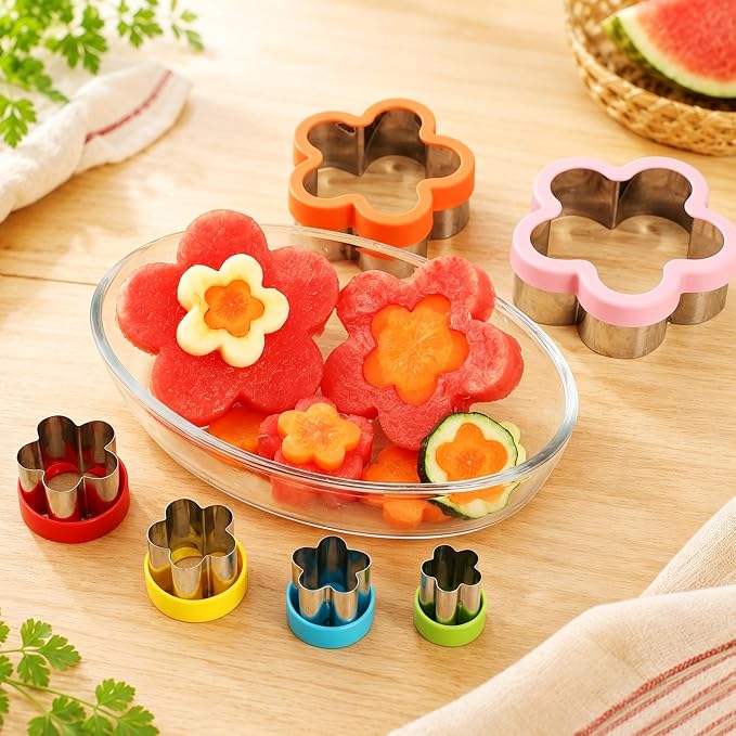 laxizar 6 Pcs Flower Cookie Cutters Set Stainless Steel Biscuit Cutter