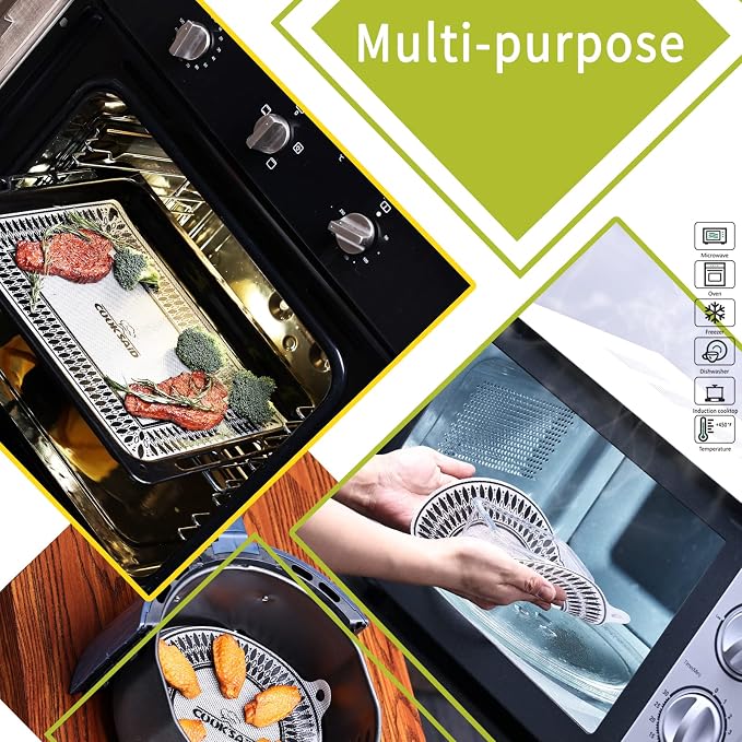 Cook's Aid 2PCS Silicone Induction Cooktop Protector Cover Mat 11"(Magnetic) | 230°C (450℉) Heat-Resistant Induction Stove Protector | Multifunctional Silicone Mat (Logo CK)