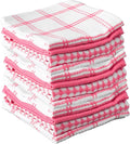 T-Fal Premium Waffle Dish Cloths: Highly Absorbent, Super Soft Long Lasting - 100% Cotton, 12"x13" Towel for Cleaning & Drying, (12-Pack), Pink
