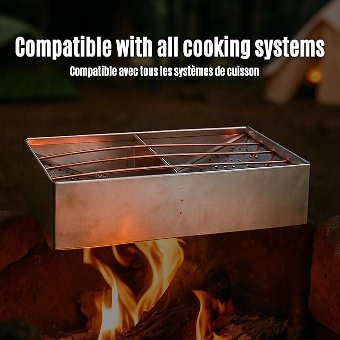 Camping Toaster for Campfire or Stove – 2-Slice Tin-Plate Bread Grill – Durable, Heat-Resistant Toaster for Wood Stove, Gas or Electric Cooking