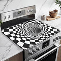 3D Trap Optical Illusion Stove Top Covers for Electric Stove,Vortex Illusion Electric Gas Stove Pad Heat Resistant Range Cooktop Protector for Home Decor Kitchen 28"x20"
