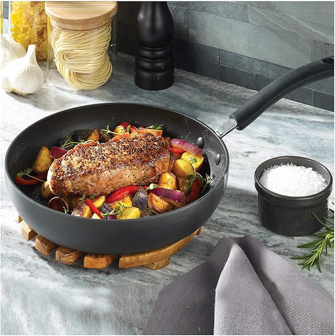 T-Fal Ultimate Hard Anodized Nonstick Fry Pan Set, 2-Pack, 8, 10 in, Onyx