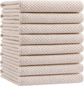 Homaxy 100% Cotton Oversized Waffle Weave Kitchen Towels 8-Pack, Beige | 20 x 28 Inches, Ultra Soft Absorbent Dish Towels, Quick Drying Large Cleaning Towels