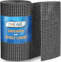 BAGAIL Non-Adhesive Shelf Liner, Thick Strong Grip Drawer Liners for Kitchen Cabinets, Heavy-Duty Easy Cut Cabinet Liners for Shelves, Pantry, Bathroom Cupboards - 12" x 30FT, Charcoal
