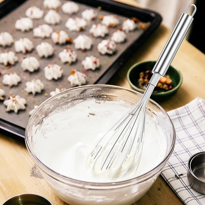 Multifunction cake salad hand tools thicken metal Whisk brass egg gold whisks for cooking steel wire gilded Whisk Kitchenware multipurpose cooking supplies (Silver)